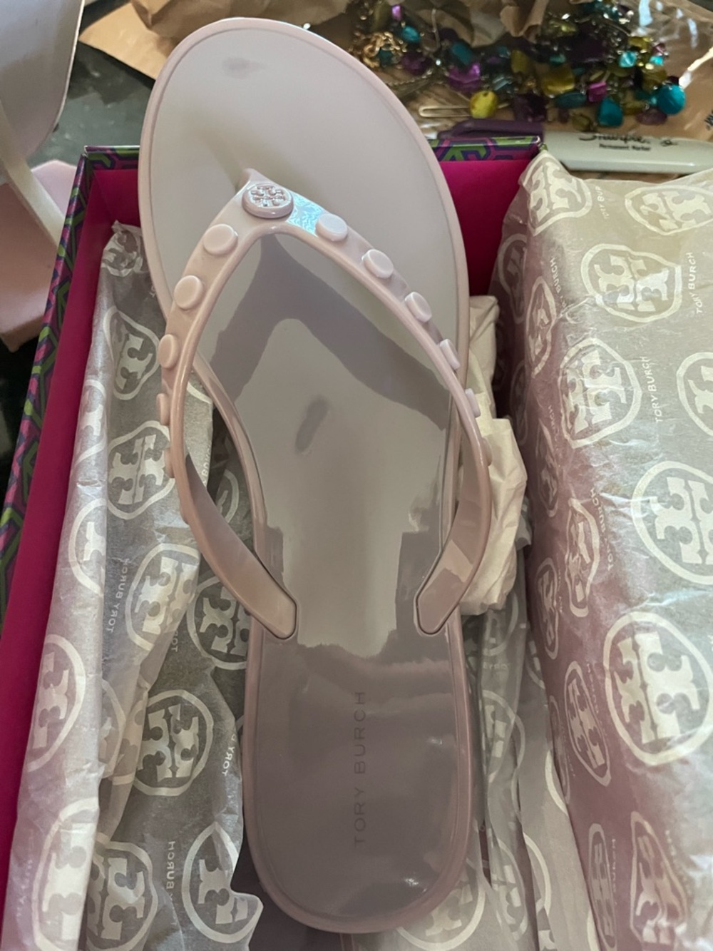 NIB Tory Burch Lilac/light Purple flip flops